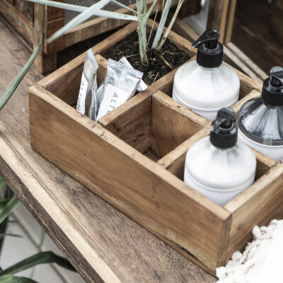 Love Frankie recycled wooden box with 6 compartments