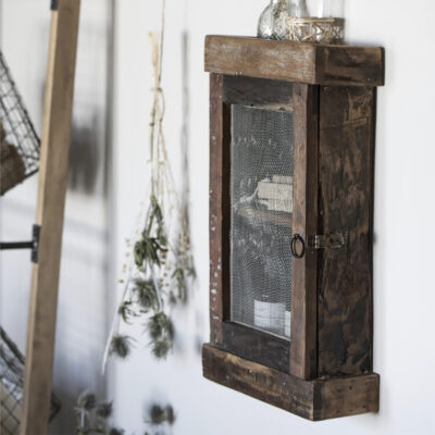 Love Frankie recycled wood cabinet with mesh door