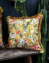 Hazy Meadow Cushion In Honey with Gold Fringe - Medium