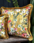 Hazy Meadow Cushion In Honey with Gold Fringe - Large