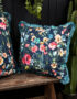 Hazy Meadow Cushion In Moonshine with Aqua Fringe - Medium