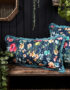 Hazy Meadow Cushion In Moonshine with Aqua Fringe - Bolster