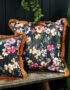 Hazy Meadow Cushions In Plum Pudding with Pumpkin Fringe