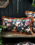 Hazy Meadow Cushion In Plum Pudding with Pumpkin Fringe - Bolster