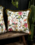 Hazy Meadow Cushion In Salt with Olive Fringe - Medium