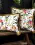 Hazy Meadow Cushion In Salt with Olive Fringe - Bolster