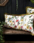 Hazy Meadow Cushion In Salt with Olive Fringe - Bolster