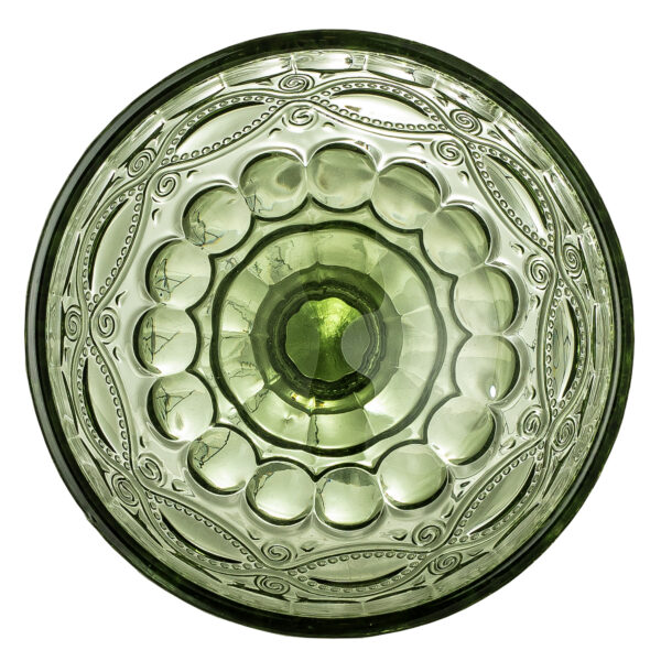 Decorative Green Glass Bowl - Top