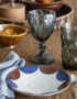 Faceted Wine Glass in Smoke Grey