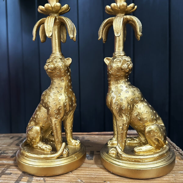 Love Frankie gold leopard candle holder