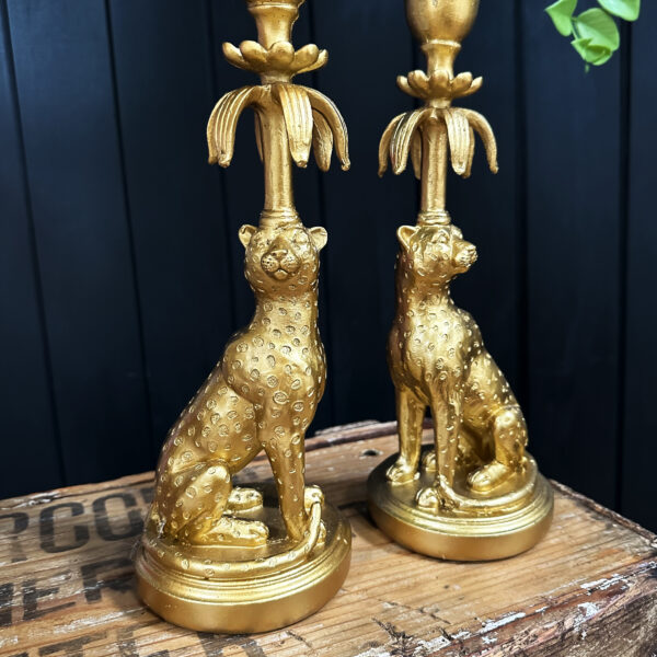 Love Frankie gold leopard candle holder