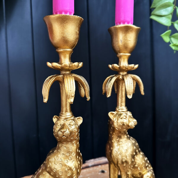 Love Frankie gold leopard candle holder