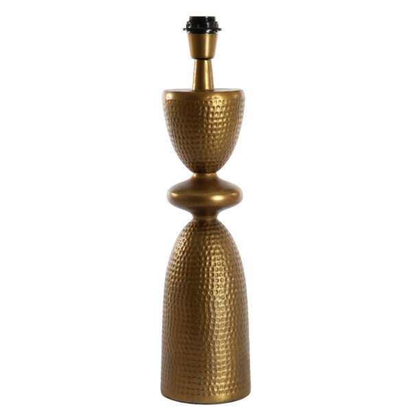 70's Inspired Hammered Metal Table Lamp in Antique Bronze