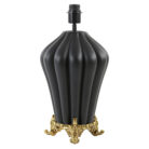 Matt Black Onion Lamp With Antique Brass Feet