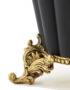 Matt Black Onion Lamp With Antique Brass Feet - Close up