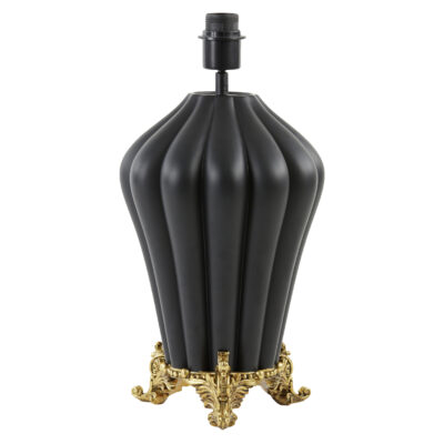 Matt Black Onion Lamp With Antique Brass Feet
