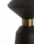 Matt Black Pillar Lamp with Antique Bronze Bands - Close Up