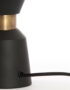 Matt Black Pillar Lamp with Antique Bronze Bands - Close up