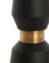Matt Black Pillar Lamp with Antique Bronze Bands - Close Up