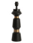 Matt Black Pillar Lamp with Antique Bronze Bands - SMALL