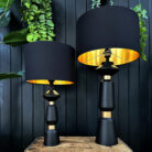 Love Frankie jet black and gold lampshade