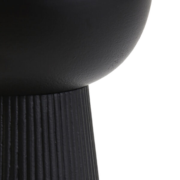 Matt Black Pleated Ball Lamp - Close up