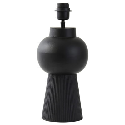 Matt Black Pleated Ball Lamp