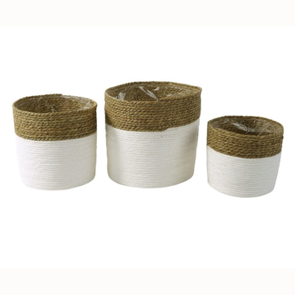 White Seagrass Baskets - 3 Sizes Available