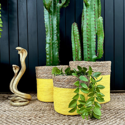 Love Frankie seagrass basket yellow