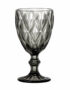 Faceted Wine Glass in Smoke