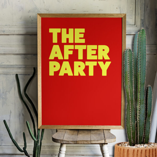 The After Party Bold Typography Poster - Red & Sunshine