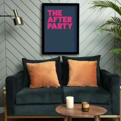 The After Party Bold Typography Poster - Navy & Pink