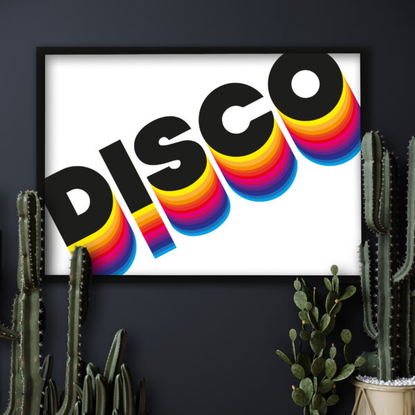The Titled Disco Typography Poster - Rainbow