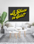 Le Disco Ce Soir? Typography Poster - Grey & Yellow
