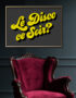 Le Disco Ce Soir? Typography Poster - Grey & Yellow