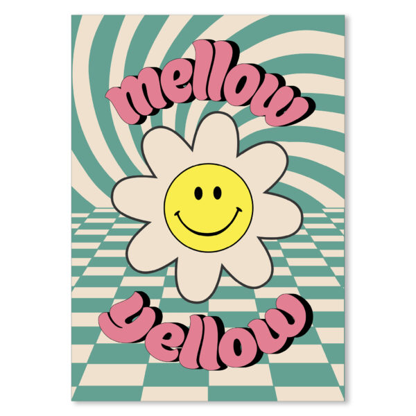 Mellow Yellow Flower Power Typography Poster