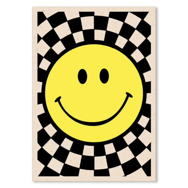 Retro Raver Smiley Face Typography Poster