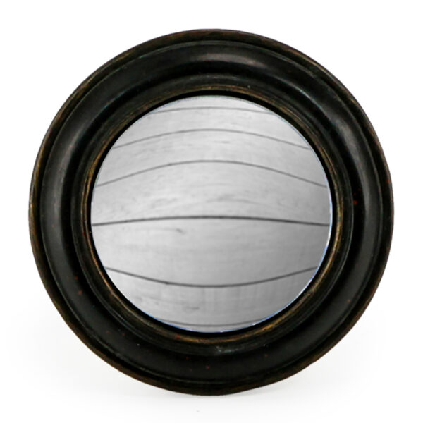 Antiqued Black Convex Mirror - Small