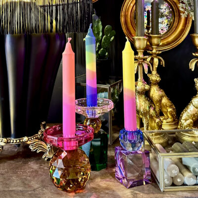 Love Frankie jewel glass candleholder