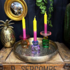 Love Frankie glass jewel candle holder in lilac and sapphire