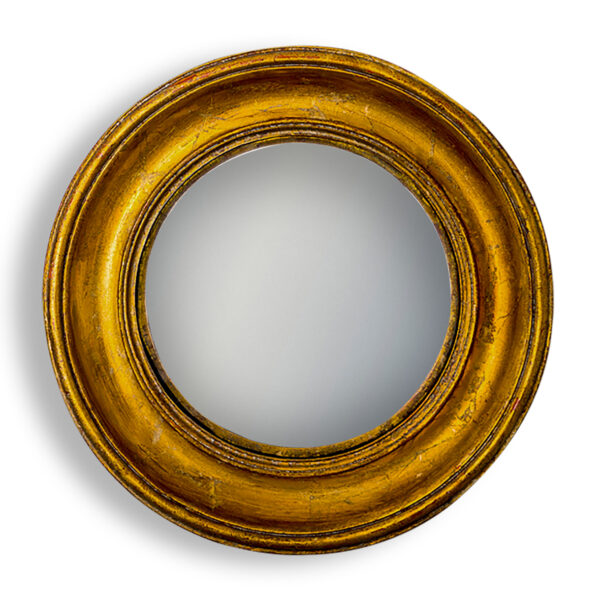 Antique Gold Deep Frame Convex Mirror - Large