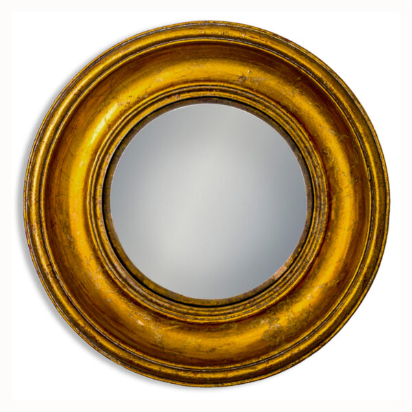 Antique Gold Deep Frame Convex Mirror - Medium