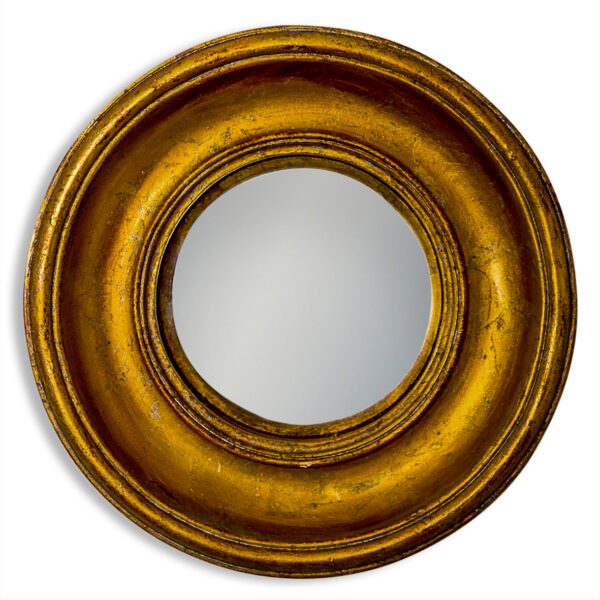 Antique Gold Deep Frame Convex Mirror - Small