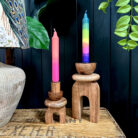 Love Frankie mango wood candle holder