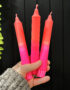 Love Frankie neon pink and orange candle
