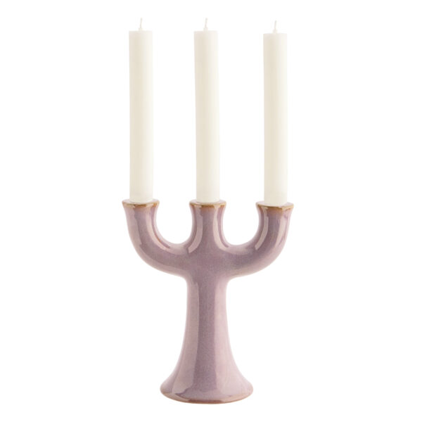 Stoneware Candelabra in Lilac