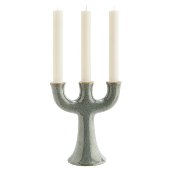 Stoneware Candelabra in Sage