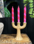 love Frankie tan stoneware candle holder