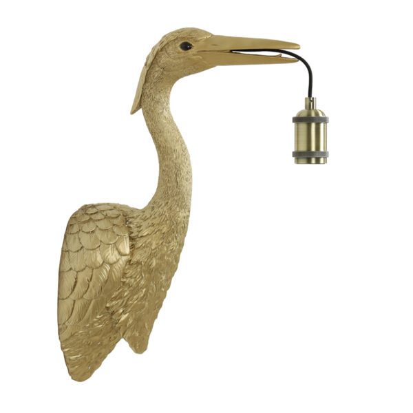 Gold Heron Wall Light