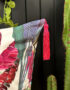 love Frankie ice jungle velvet cushion with raspberry tassels